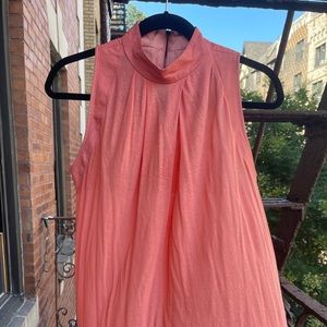Helmut Lang Peach Tunic Sleeveless Top